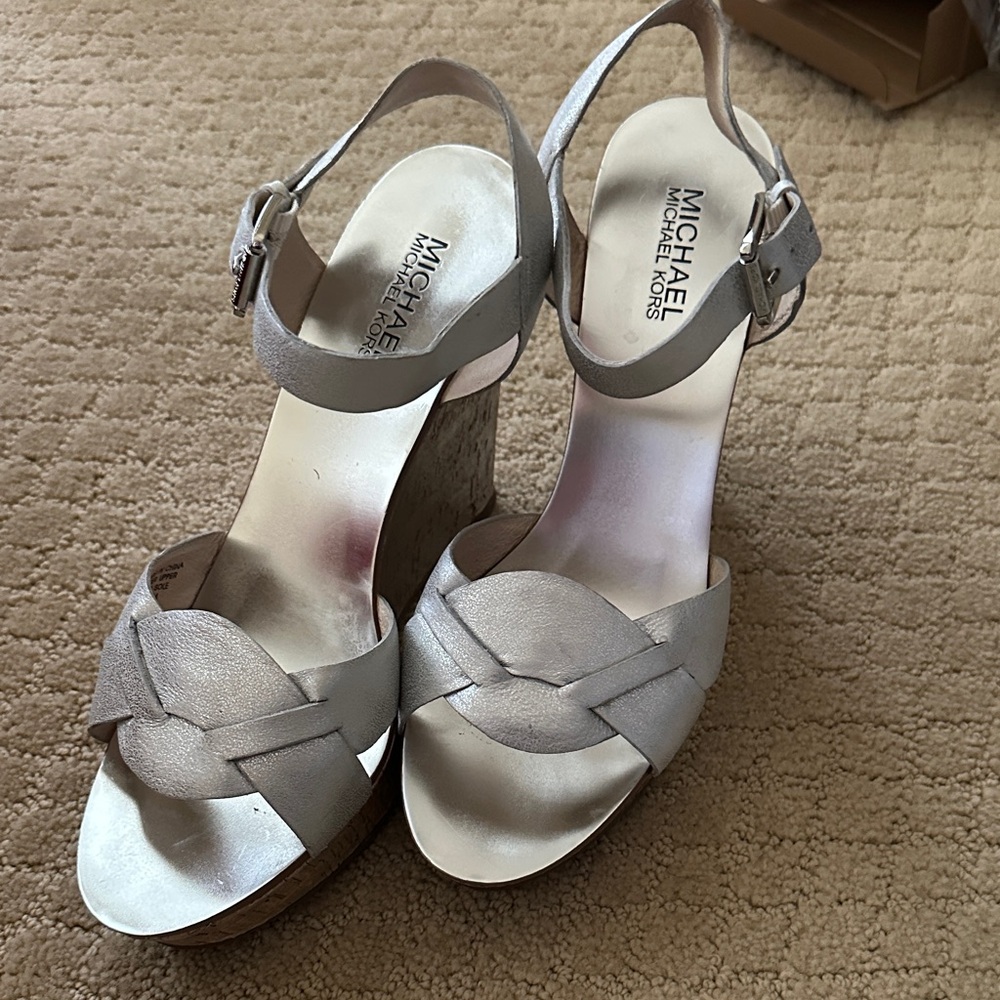Michael Kors Metallic Wedge Sandals
